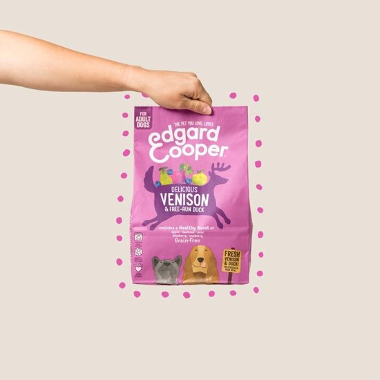 Edgard&Cooper Delicious Venison Adult Hert&Eend&Appel - Hondenvoer - 12 kg Graanvrij