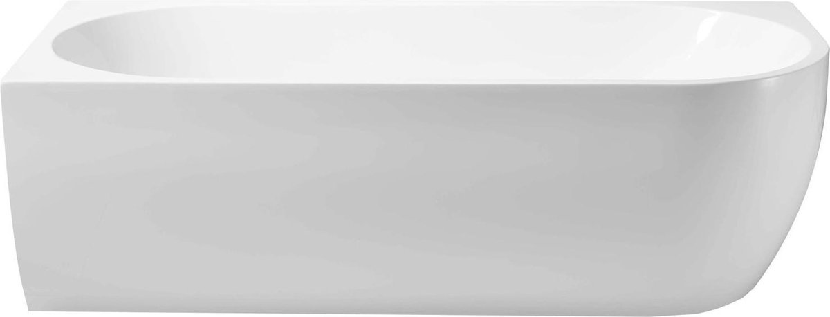 Wiesbaden Corner links acryl hoekbad 180x80 cm inclusief waste, - Wit