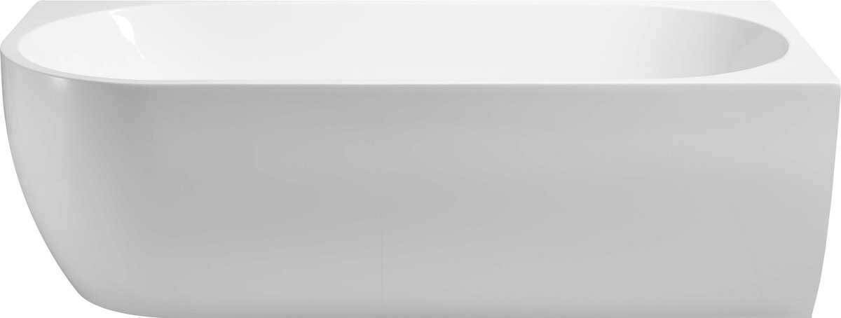 Wiesbaden Corner half-vrijstaand ligbad rechts acryl 180 x 80 x 58 cm, - Wit