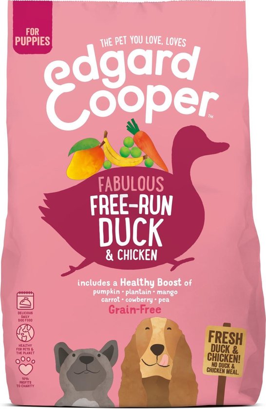 Edgard&Cooper Free-Run Duck Puppy Eend&Kip&Banaan - Hondenvoer - 700 g Graanvrij