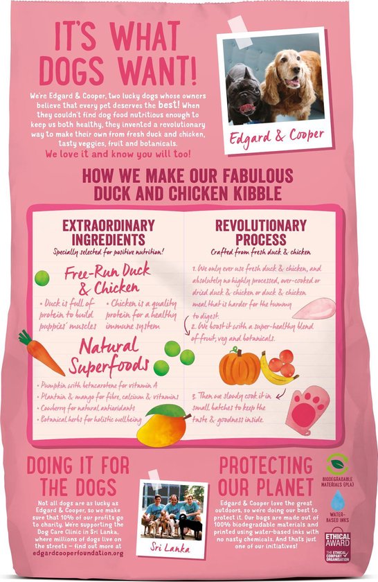 Edgard&Cooper Free-Run Duck Puppy Eend&Kip&Banaan - Hondenvoer - 700 g Graanvrij