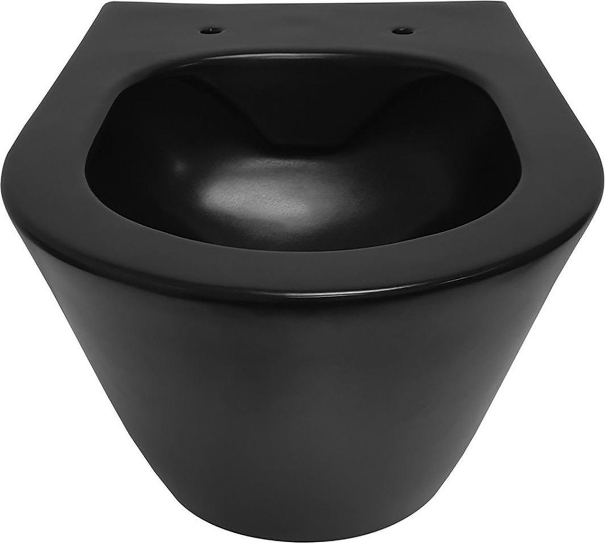 Wiesbaden Stereo rimless hangend toilet, zonder zitting, mat - Zwart