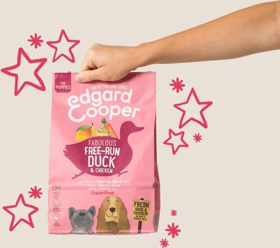 Edgard&Cooper Free-Run Duck Puppy Eend&Kip&Banaan - Hondenvoer - 12 kg Graanvrij
