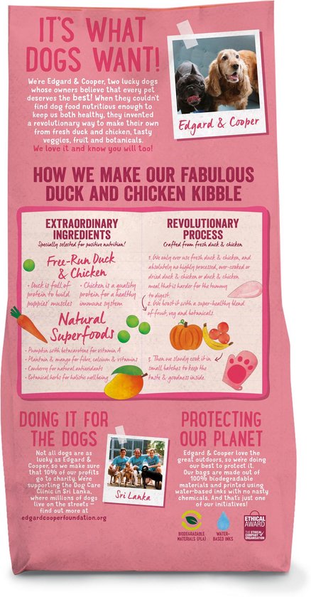 Edgard&Cooper Free-Run Duck Puppy Eend&Kip&Banaan - Hondenvoer - 12 kg Graanvrij