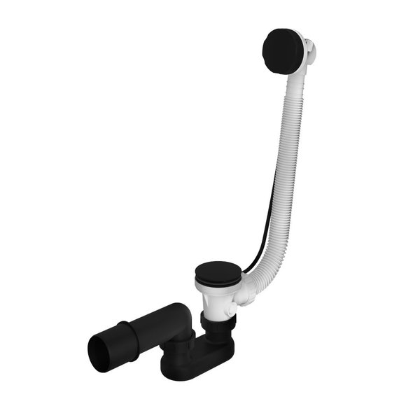 Hotbath Cobber verlengde badafvoerset, mat - Zwart