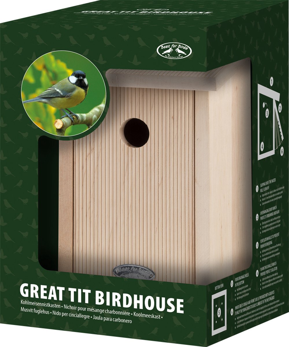 Esschert Design Nestkast Koolmees - - Bruin