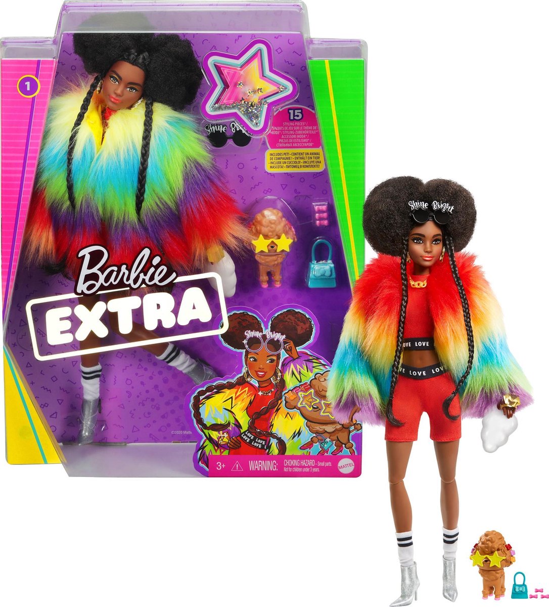 Barbie Extra Doll - Rainbow Coat