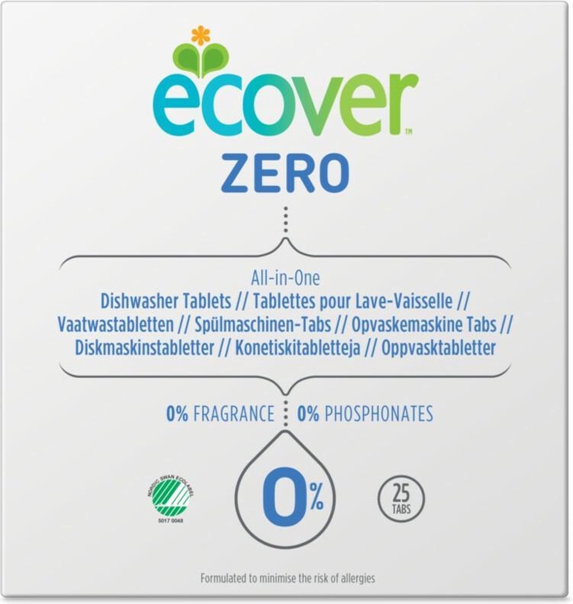 Ecover Vaatwastabletten Zero All-in-One - 1x 25 stuks
