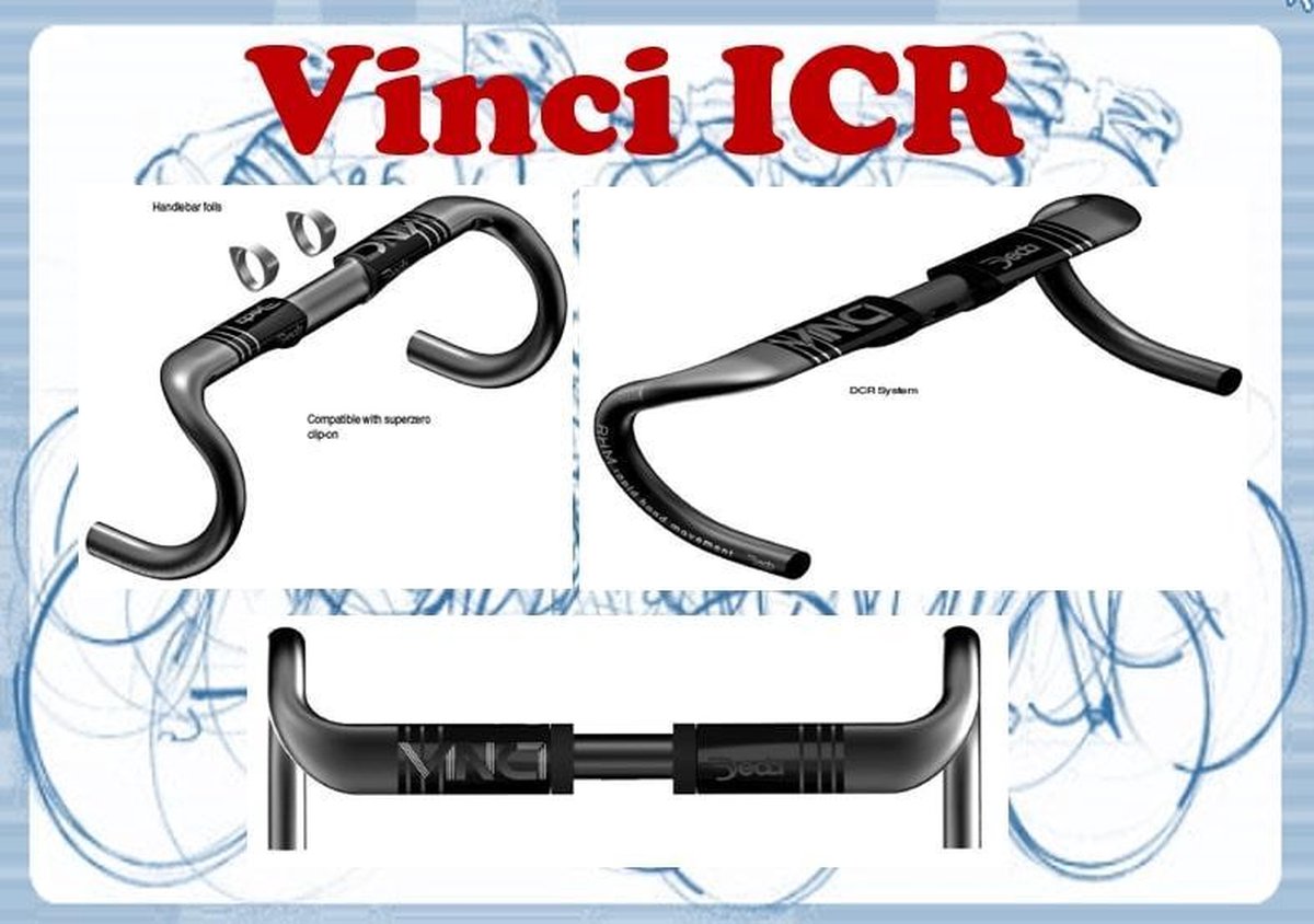 Deda stuur Vinci RHM 440/31,7 mm carbon/grijs - Zwart