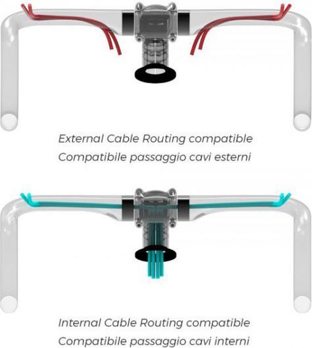 Deda stuur Vinci RHM 440/31,7 mm carbon/grijs - Zwart