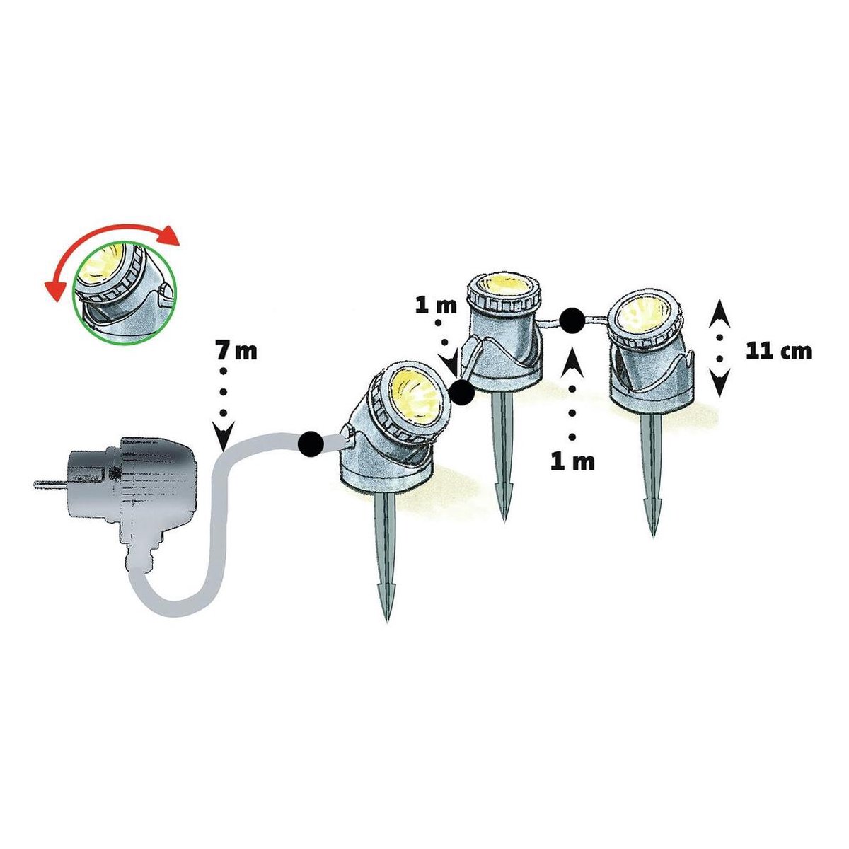 HEISSNER Vijver-en tuinlicht 3-set ALPC
