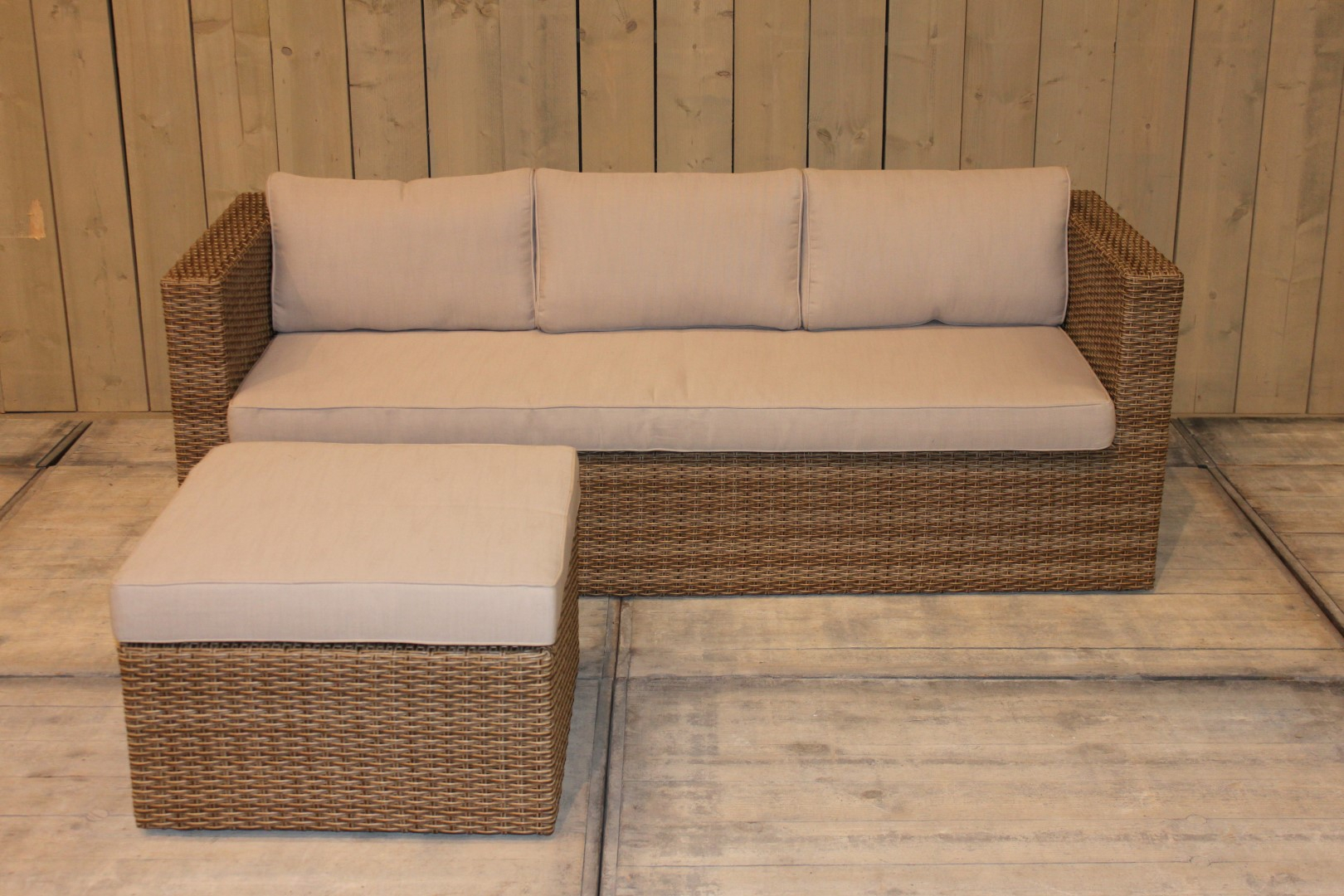 Eurofleur Aanbieding Bari loungeset rattan grey - Bruin