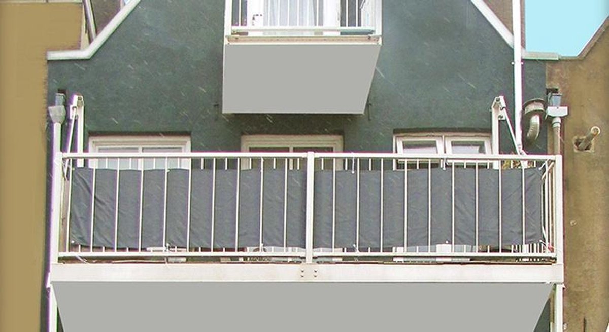 Huismerk Balkonscherm Donker - 76 x 445 cm - Grijs