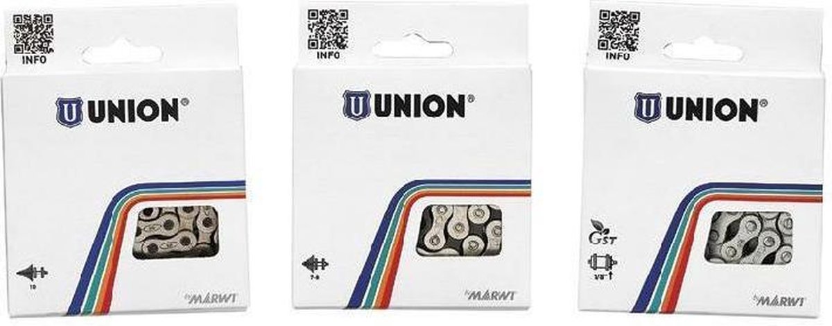 Union Fietsketting 1/2 x 3/32 - 112 Schakels - tot 24 Versnellingen - Zwart