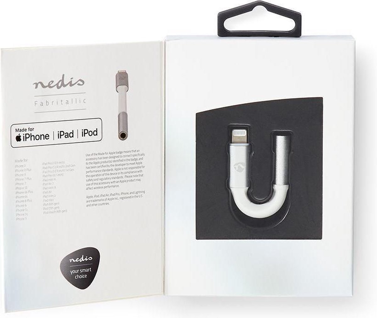 Nedis CCTB39950AL015 audio adapter 8-pins Lightning naar 3.5 mm jack female - Wit