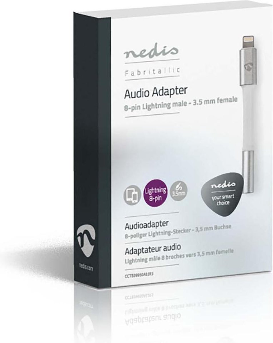 Nedis CCTB39950AL015 audio adapter 8-pins Lightning naar 3.5 mm jack female - Wit