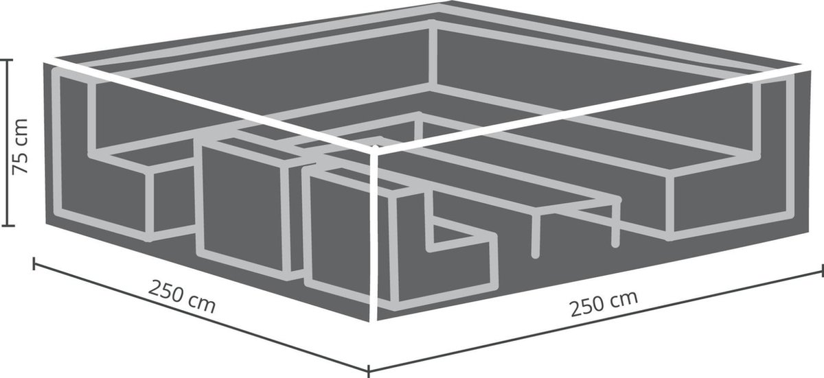 Winza Outdoor Covers Premium Loungesethoes 250 - Grijs