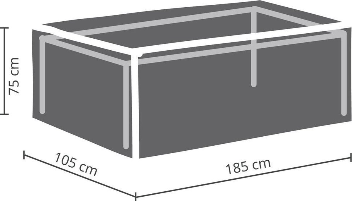 Winza Outdoor Covers Premium Beschermhoes Tafel tot 180 cm - Grijs