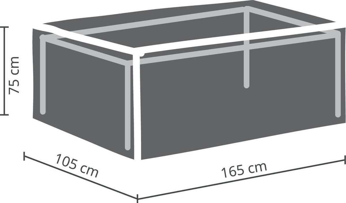 Winza Outdoor Covers Premium Beschermhoes Tafel tot 160 cm - Grijs