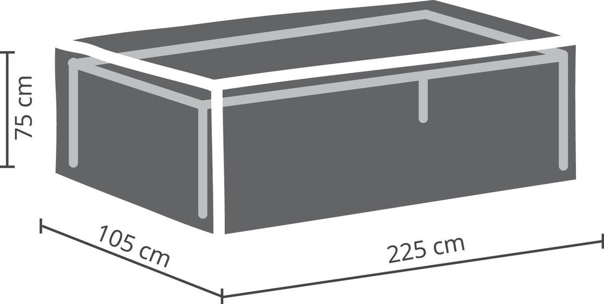 Winza Outdoor Covers Premium Beschermhoes Tafel tot 220 cm - Grijs