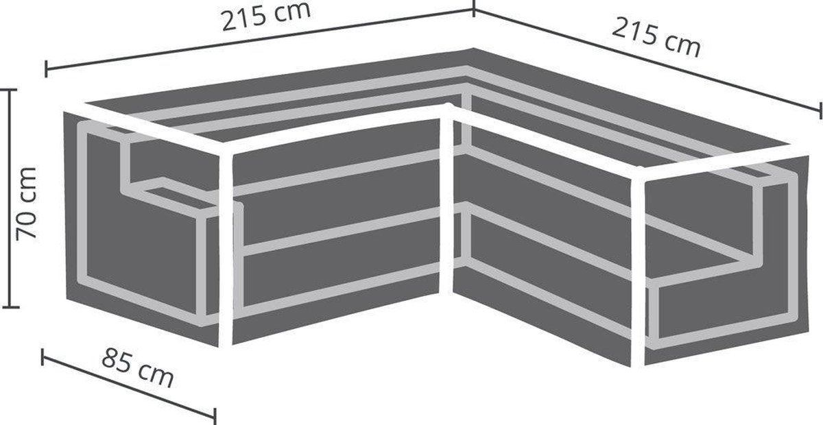 Winza Outdoor Covers Premium Loungesethoes L-vorm 215 - Grijs