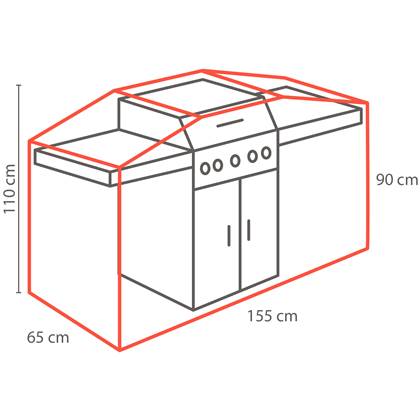 Winza Outdoor Covers Premium Barbecuehoes 155 cm - Grijs