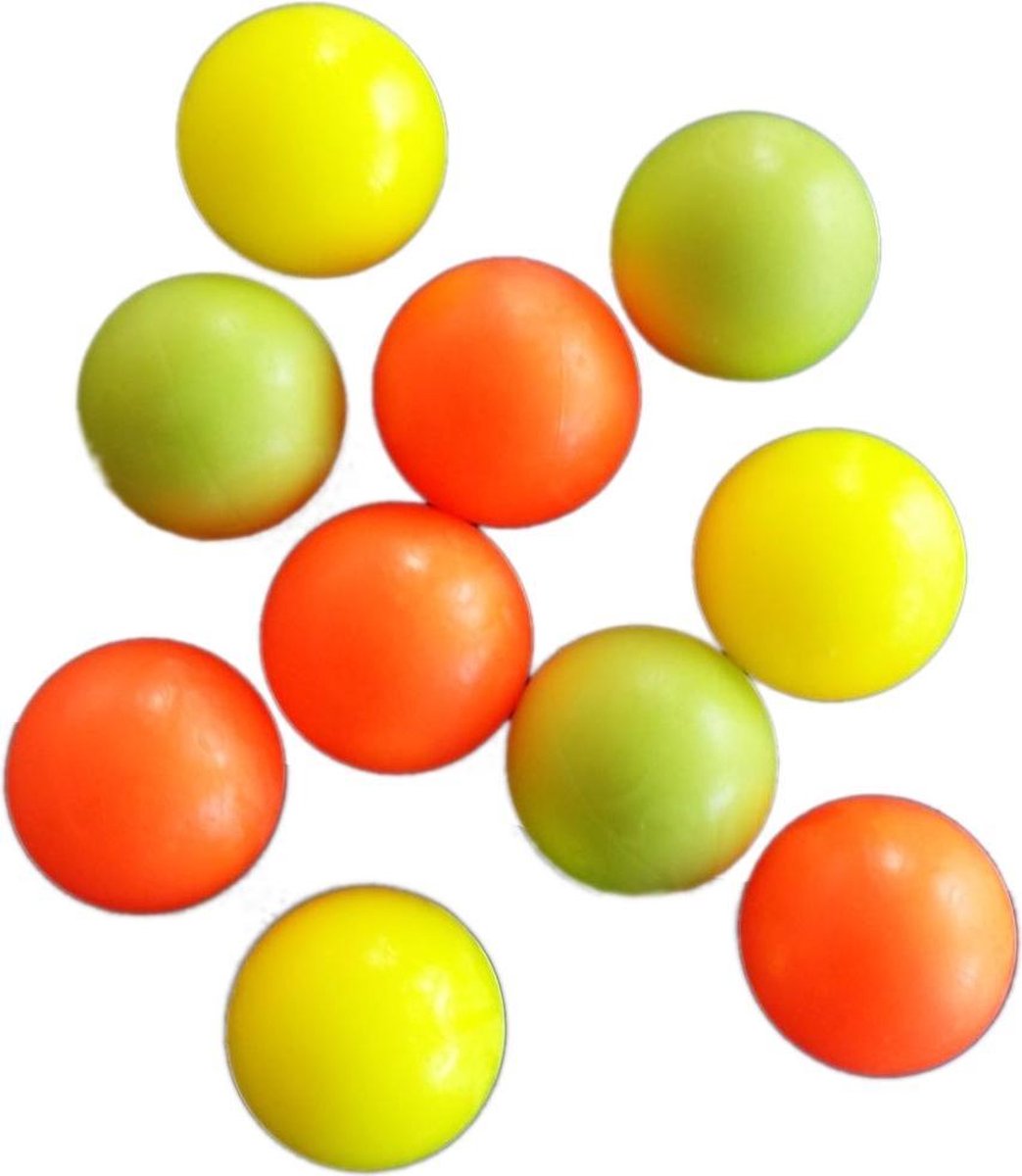 FAS tafelvoetbalballen geel/oranje 10 stuks - Wit