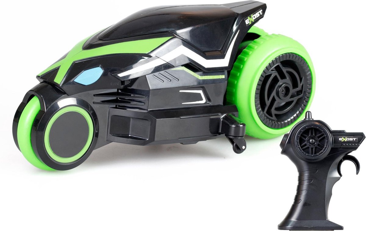 Silverlit Exost stuntmotor RC Motodrift 28 x 15 cm zwart/groen 2 delig