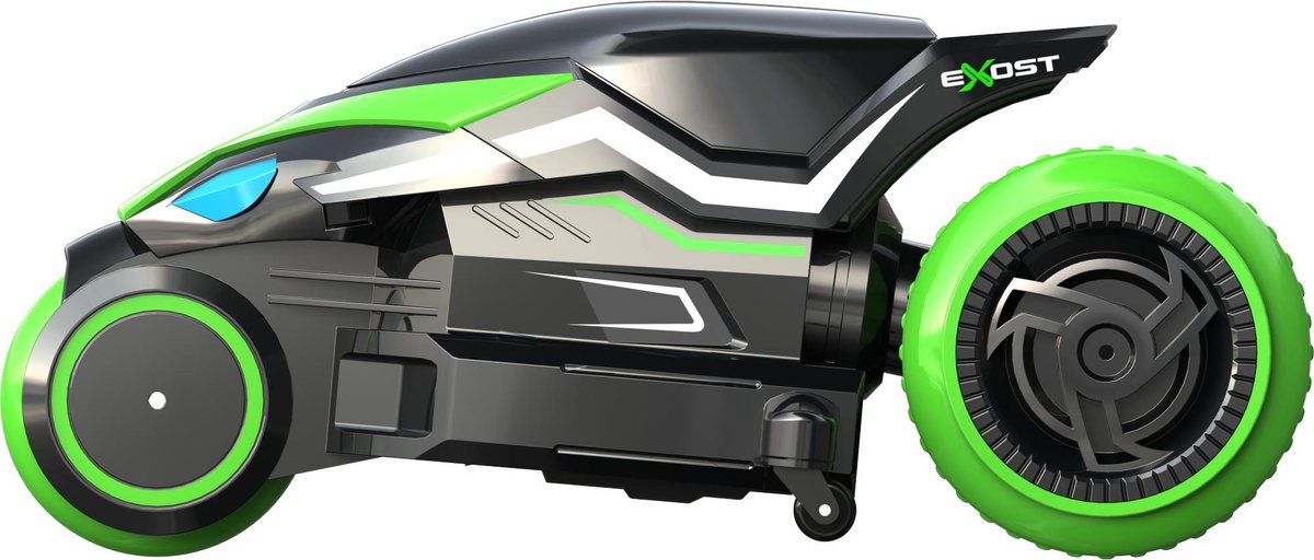 Silverlit Exost stuntmotor RC Motodrift 28 x 15 cm zwart/groen 2 delig