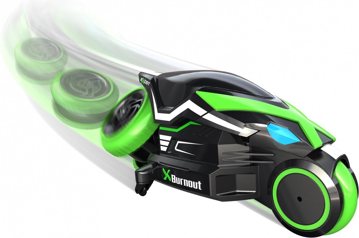 Silverlit Exost stuntmotor RC Motodrift 28 x 15 cm zwart/groen 2 delig