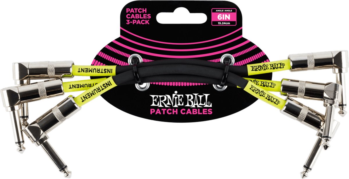 Ernie Ball 6050 patchkabel 15 cm zwart (3 stuks)