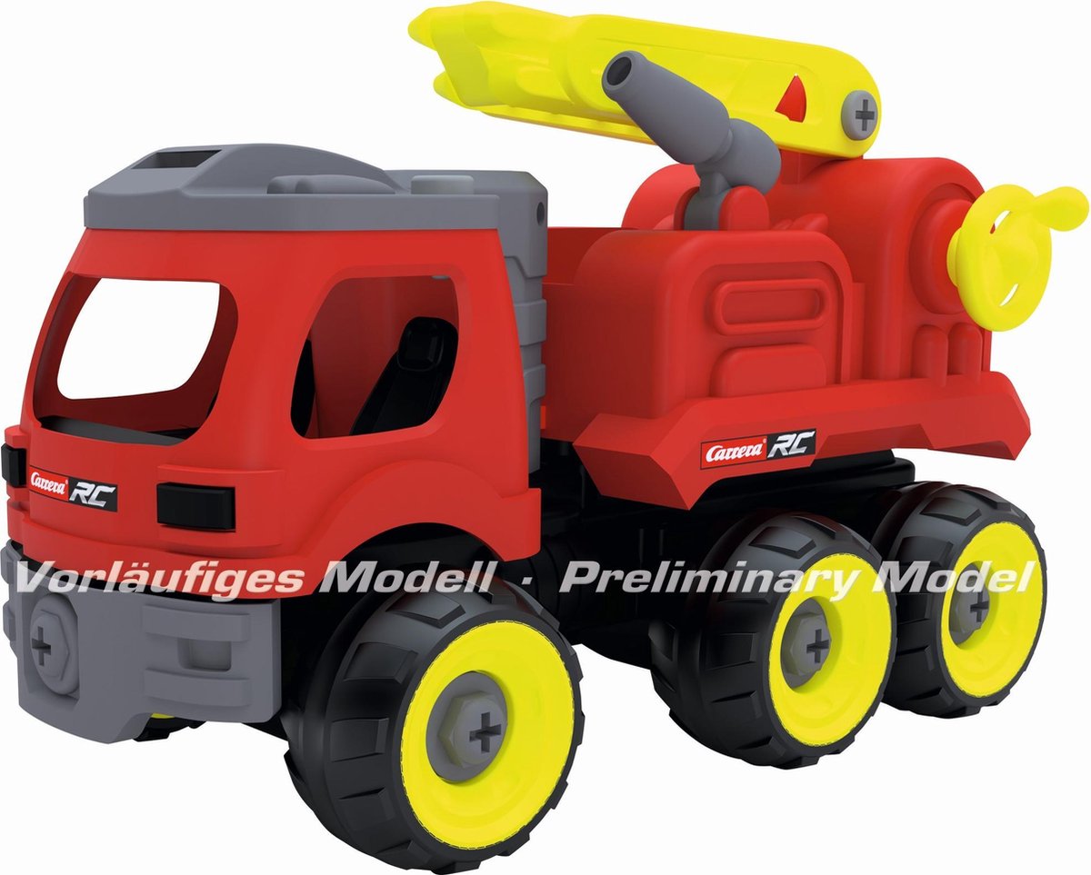 Carrera brandweerwagen RC First 25,4 cm/geel/zwart - Rood