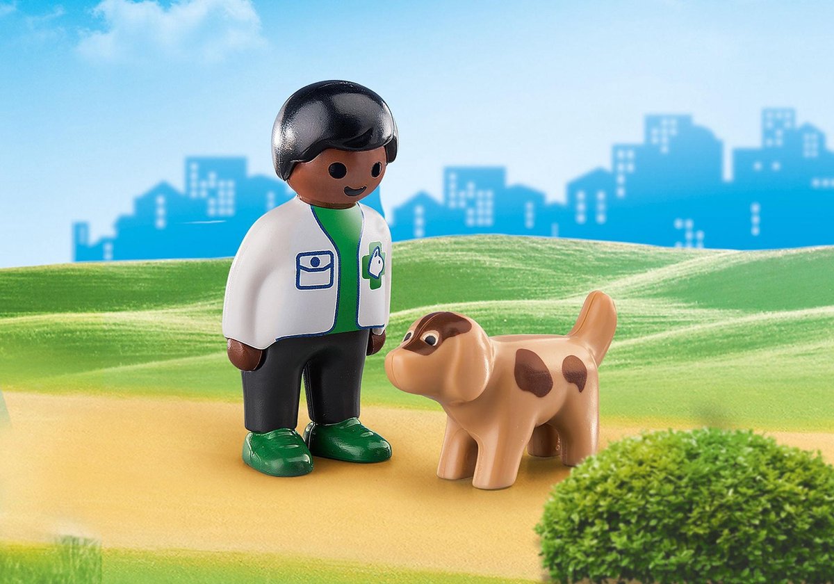 Playmobil 1,2,3 Dierenarts met hond (70407)