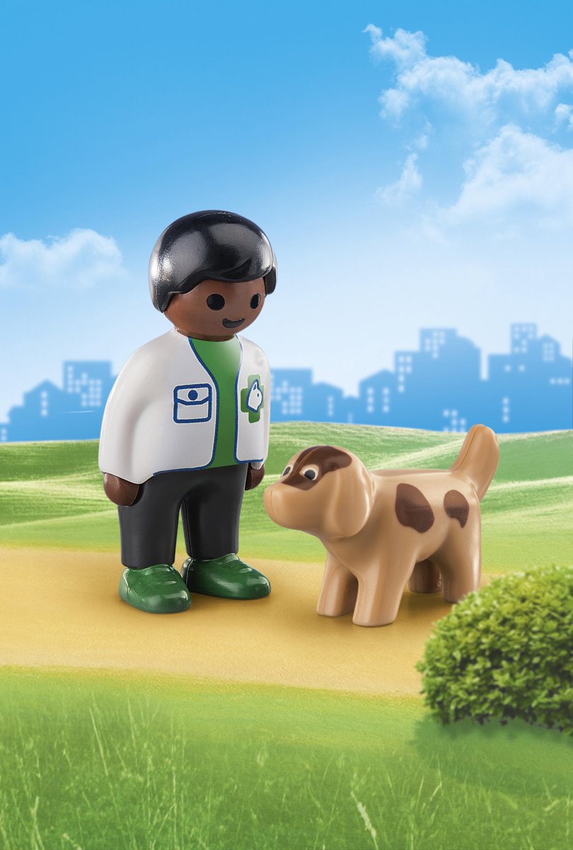 Playmobil 1,2,3 Dierenarts met hond (70407)