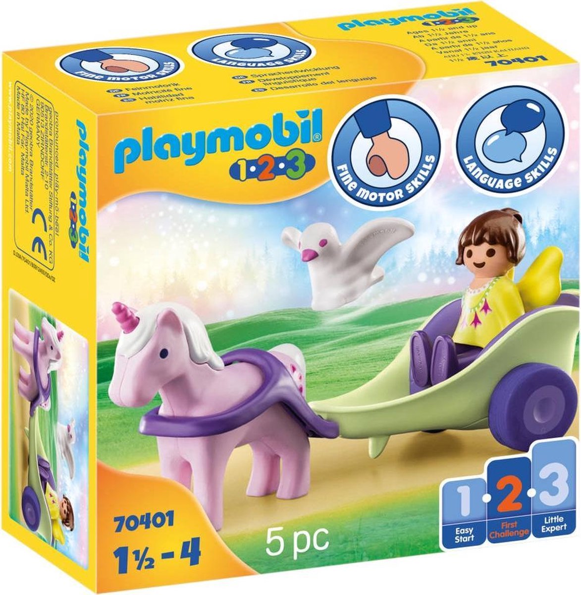 Playmobil 1,2,3 Eenhoornkoets met fee (70401)
