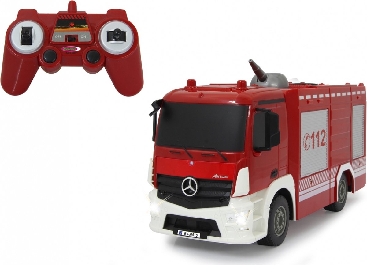 Jamara brandweerwagen RC Mercedes Benz Antos 29 cm 1:26 - Rood