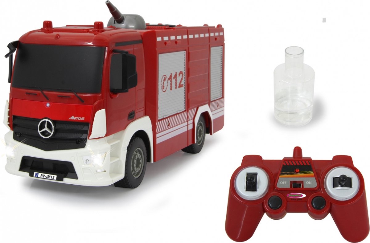 Jamara brandweerwagen RC Mercedes Benz Antos 29 cm 1:26 - Rood