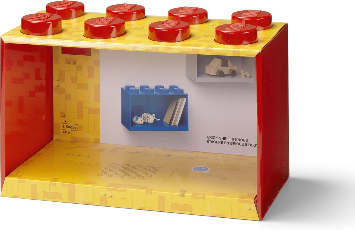 Lego wandschap 8 noppen Iconic 31,8 x 21,1 cm polypropyleen - Rood