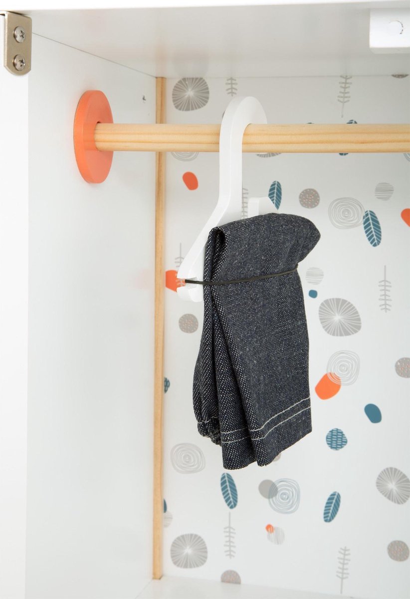 Small Foot poppenkledingkast meisjes 40 x 28 cm hout wit/beige