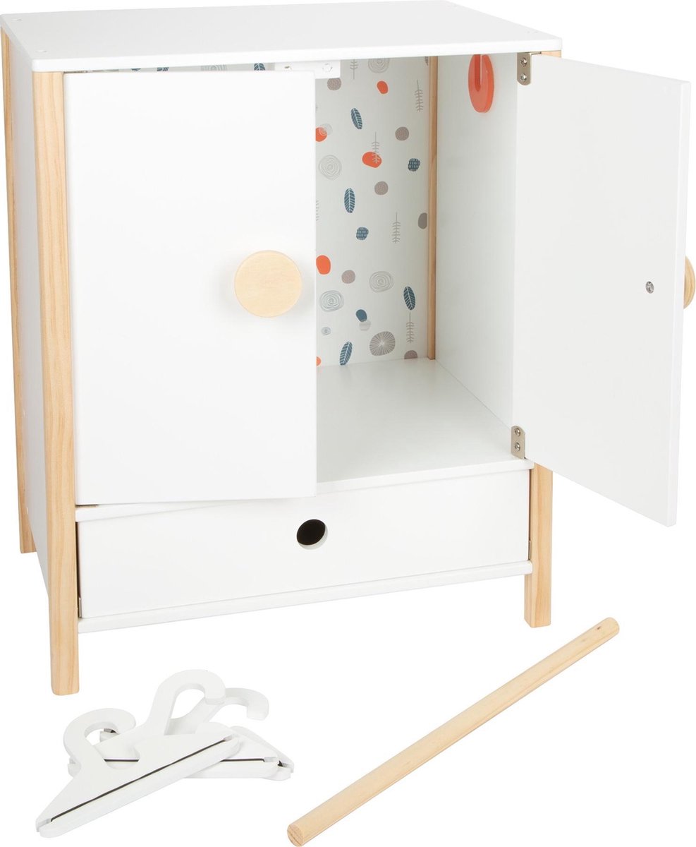 Small Foot poppenkledingkast meisjes 40 x 28 cm hout wit/beige