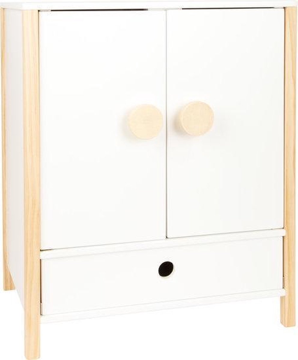 Small Foot poppenkledingkast meisjes 40 x 28 cm hout wit/beige