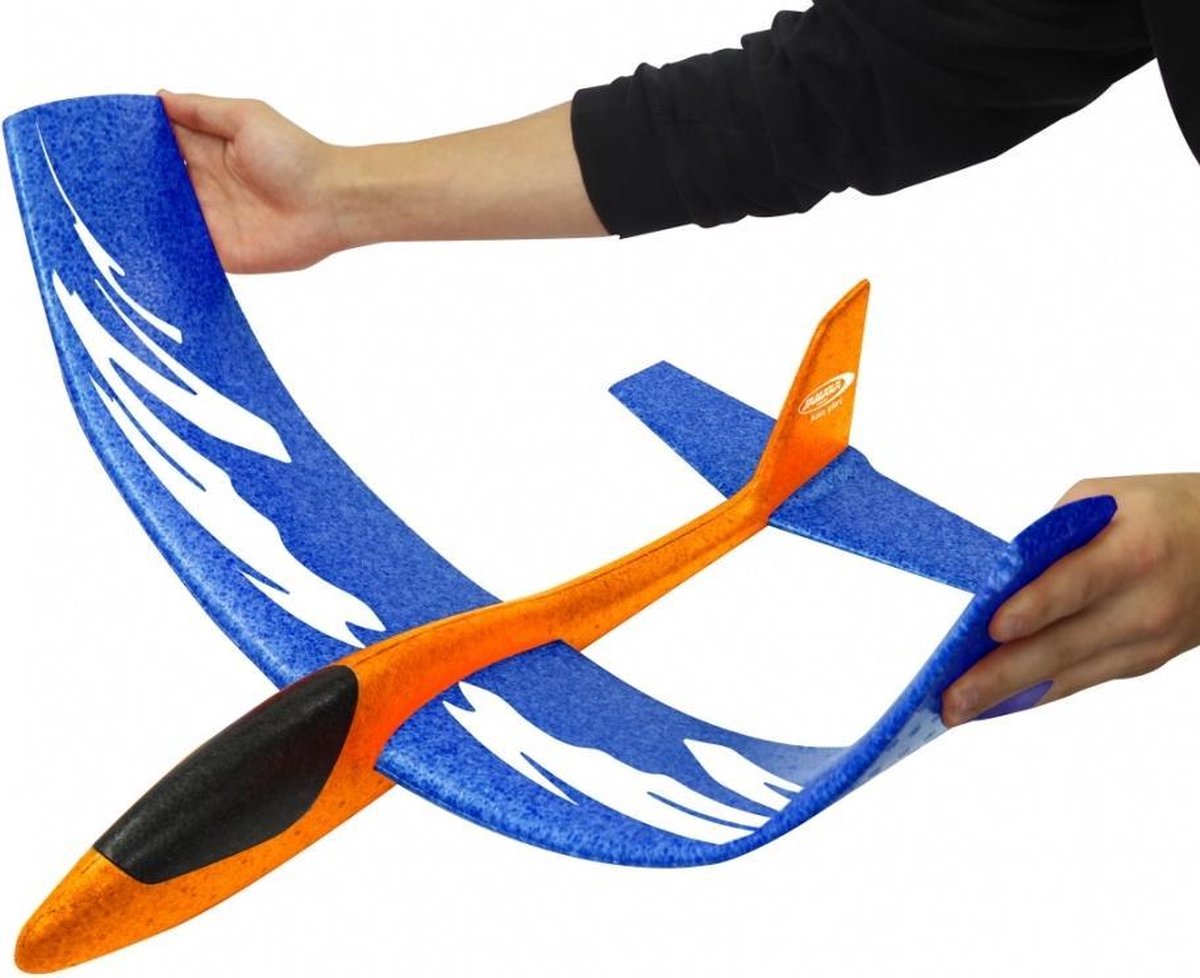 Jamara werpvliegtuig Pilo XL junior 68 cm schuim/blauw - Oranje