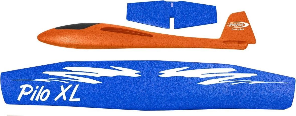 Jamara werpvliegtuig Pilo XL junior 68 cm schuim/blauw - Oranje