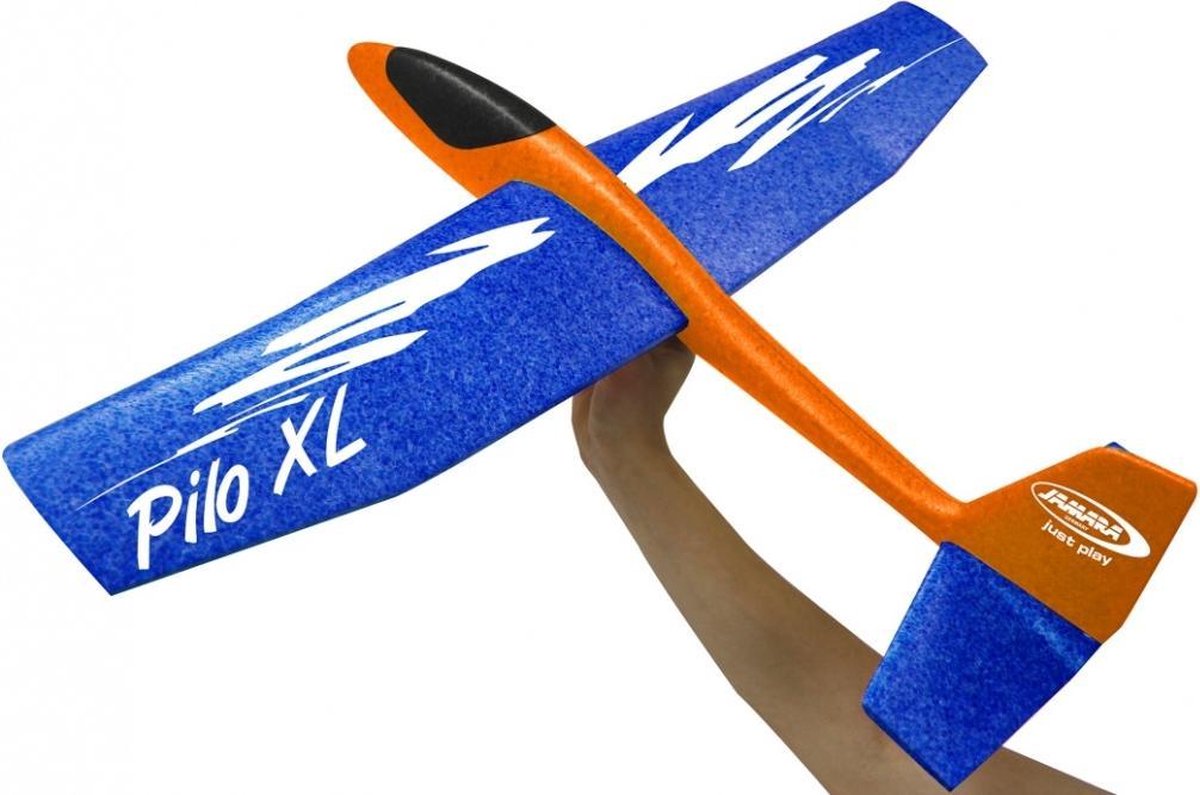 Jamara werpvliegtuig Pilo XL junior 68 cm schuim/blauw - Oranje