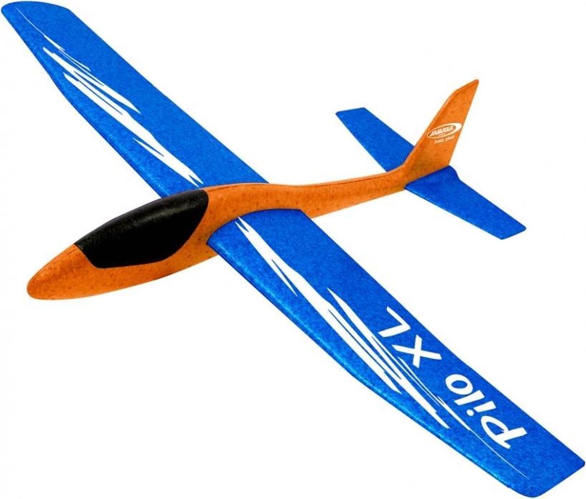 Jamara werpvliegtuig Pilo XL junior 68 cm schuim/blauw - Oranje