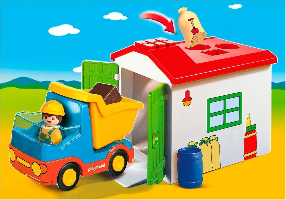 Playmobil 1, 2, 3 Werkman met sorteergarage (70184)