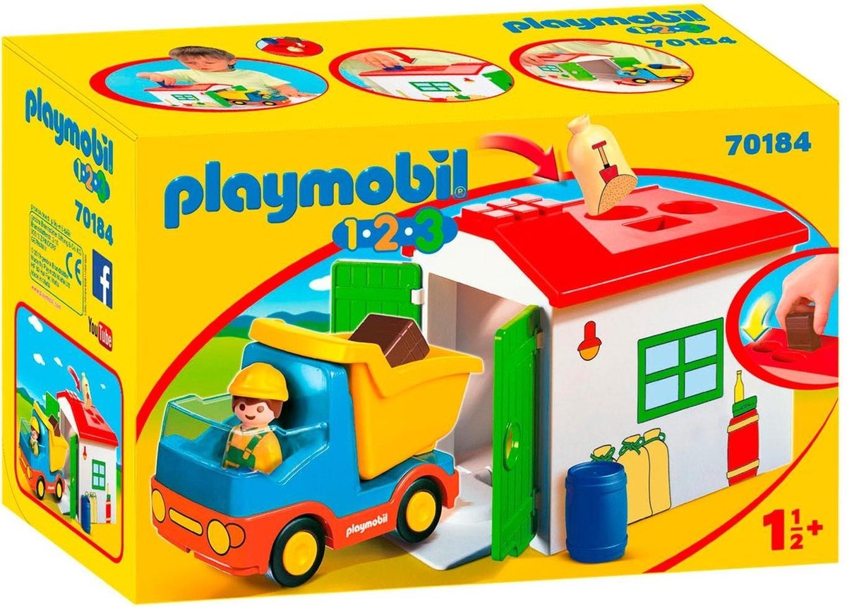 Playmobil 1, 2, 3 Werkman met sorteergarage (70184)