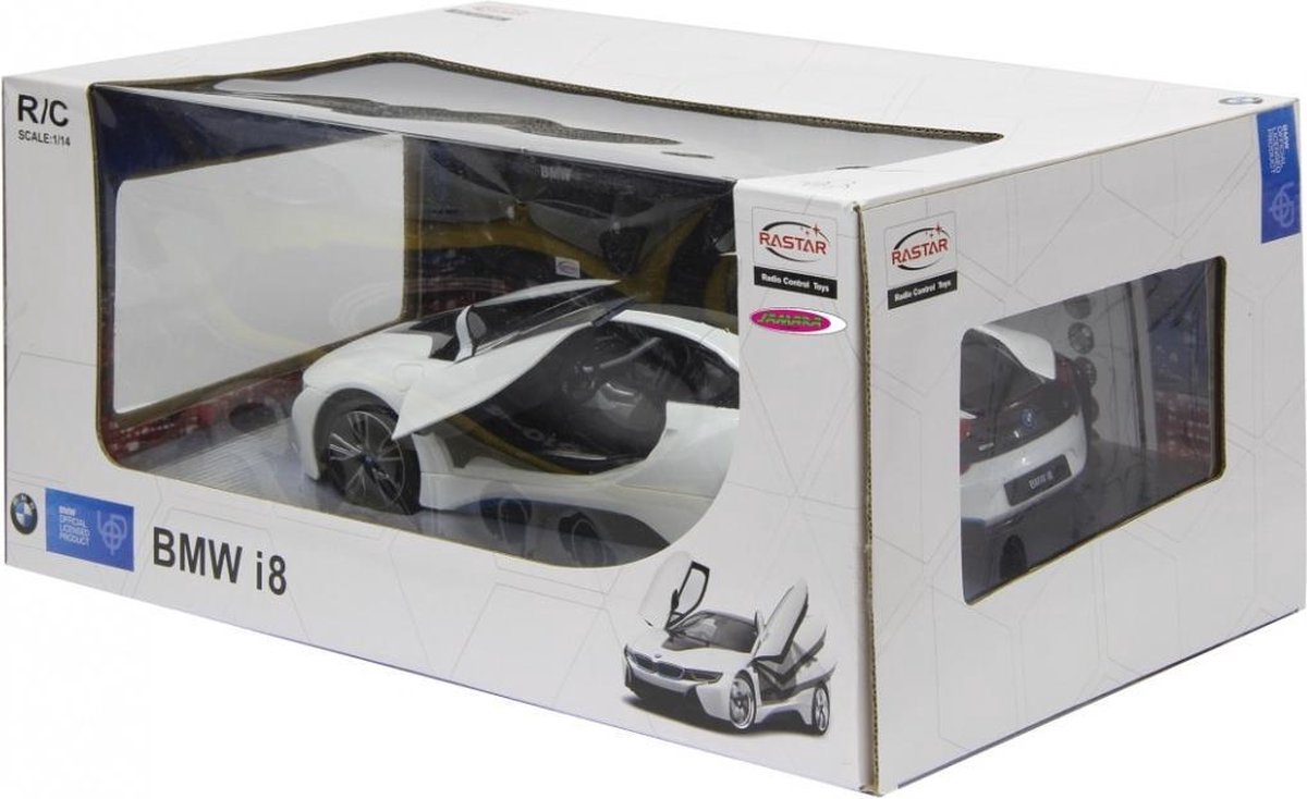 Rastar RC BMW I8 open door jongens 1:14 - Wit