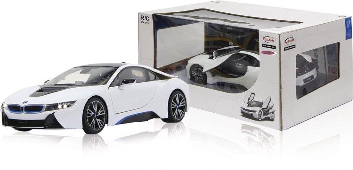 Rastar RC BMW I8 open door jongens 1:14 - Wit