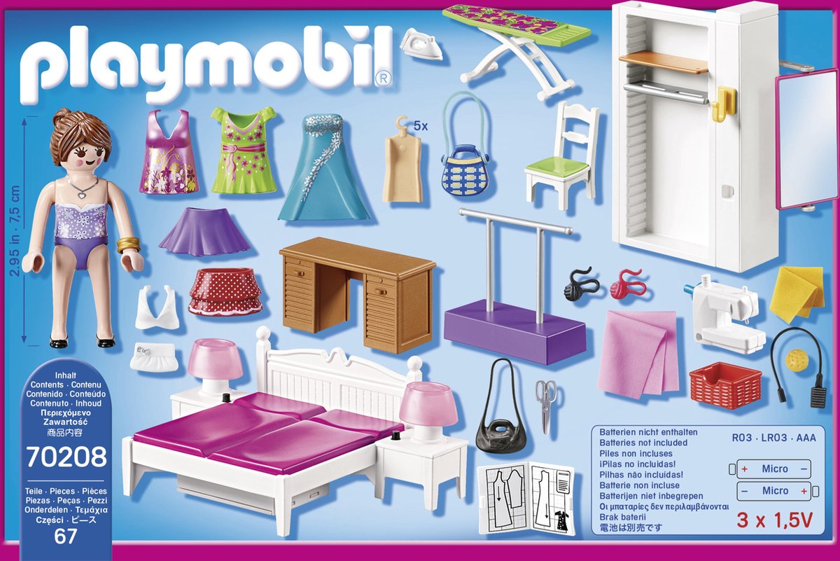 Playmobil Dollhouse Slaapkamer met mode ontwerphoek (70208)
